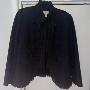 Chicos size 1. Black ruffle blazer